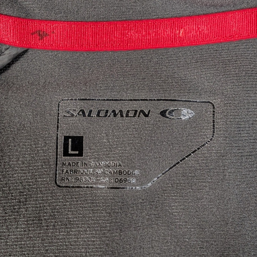 Salomon ClimaWind Mens Large Red Grey Full Zip Running Cycling Jacket L - Picture 3 of 12